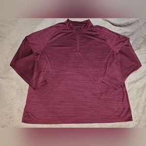 GUC Mens Reebok Golf 1/4 Zip Long Sleeve Pullover Size 3XLT Burgundy